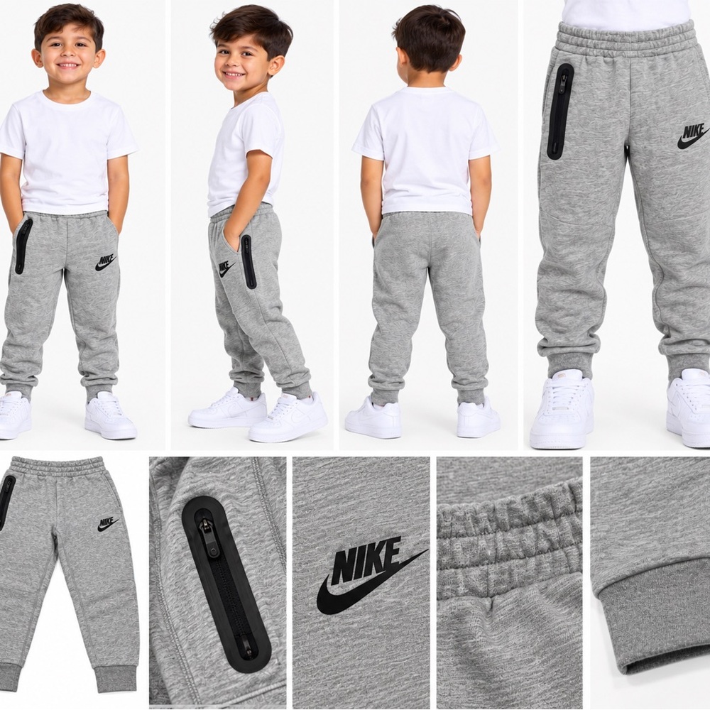 Nike Boys' Gray Jersey Jogger Pants - Gray size 5